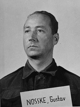 Mug-shot of defendant Gustav Nosske at the Einsatzgruppen Trial